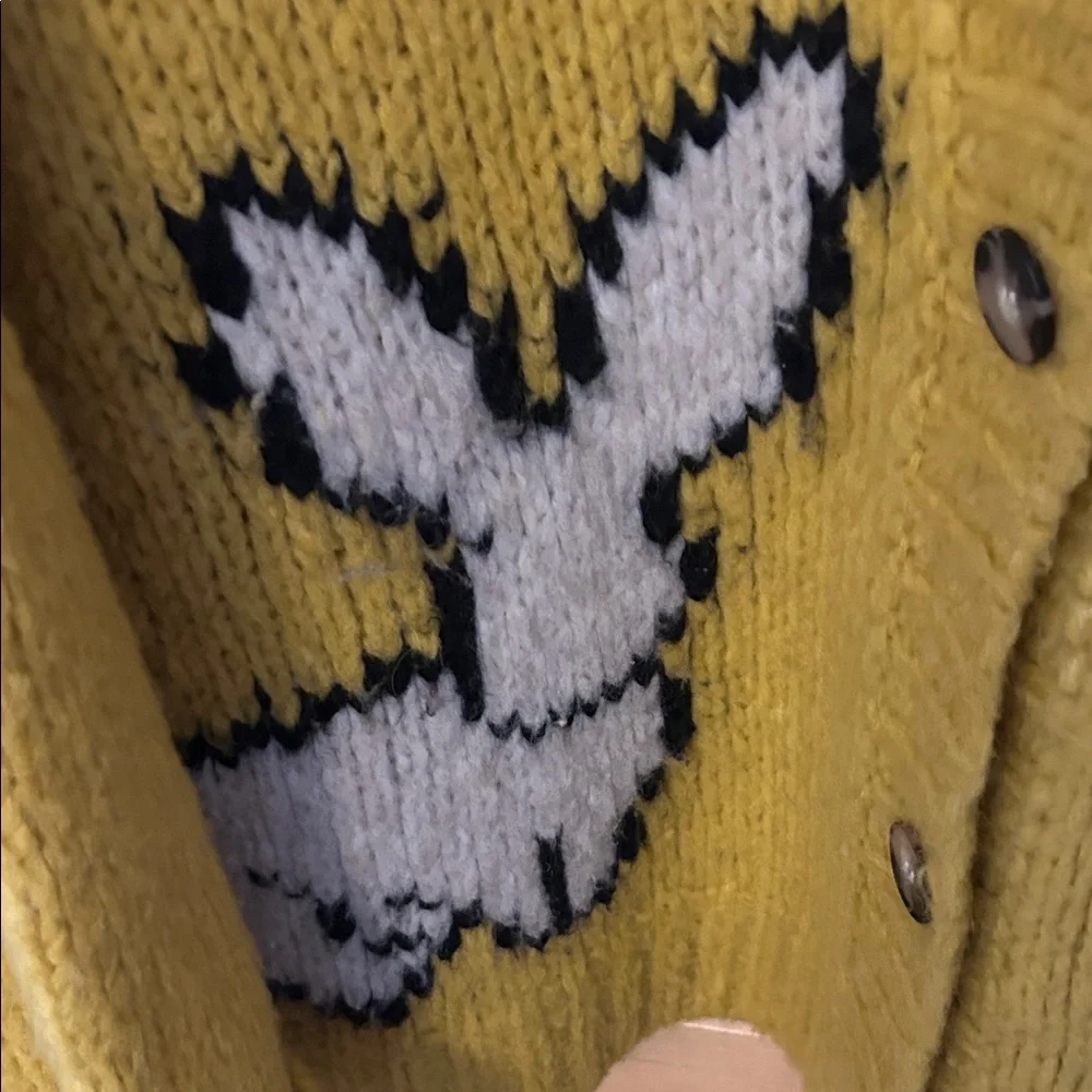 Maeve Mustard Yellow Bunny Slope Cardigan, LP - Picture 3 of 4